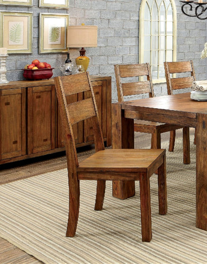 Dark Oak Dining Chairs Set of 2 Modern Rustic Style
