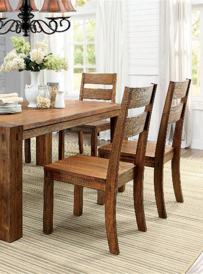 Dark Oak Dining Chairs Set of 2 Modern Rustic Style