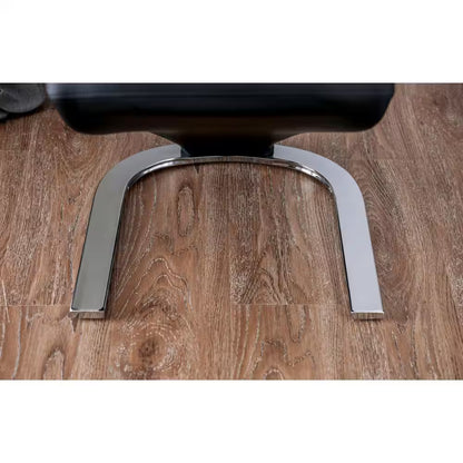 Contemporary Z-Shaped Dining Chairs - Black Leatherette, Metal Frame