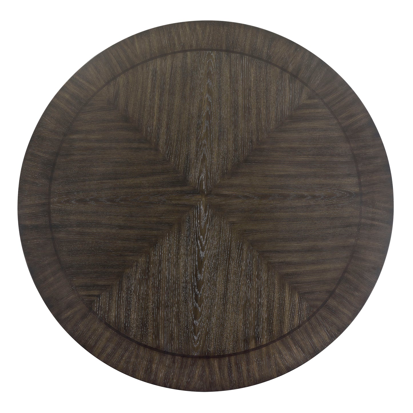 Round Wood Dining Table with Lazy Susan for Transitional Dining Room