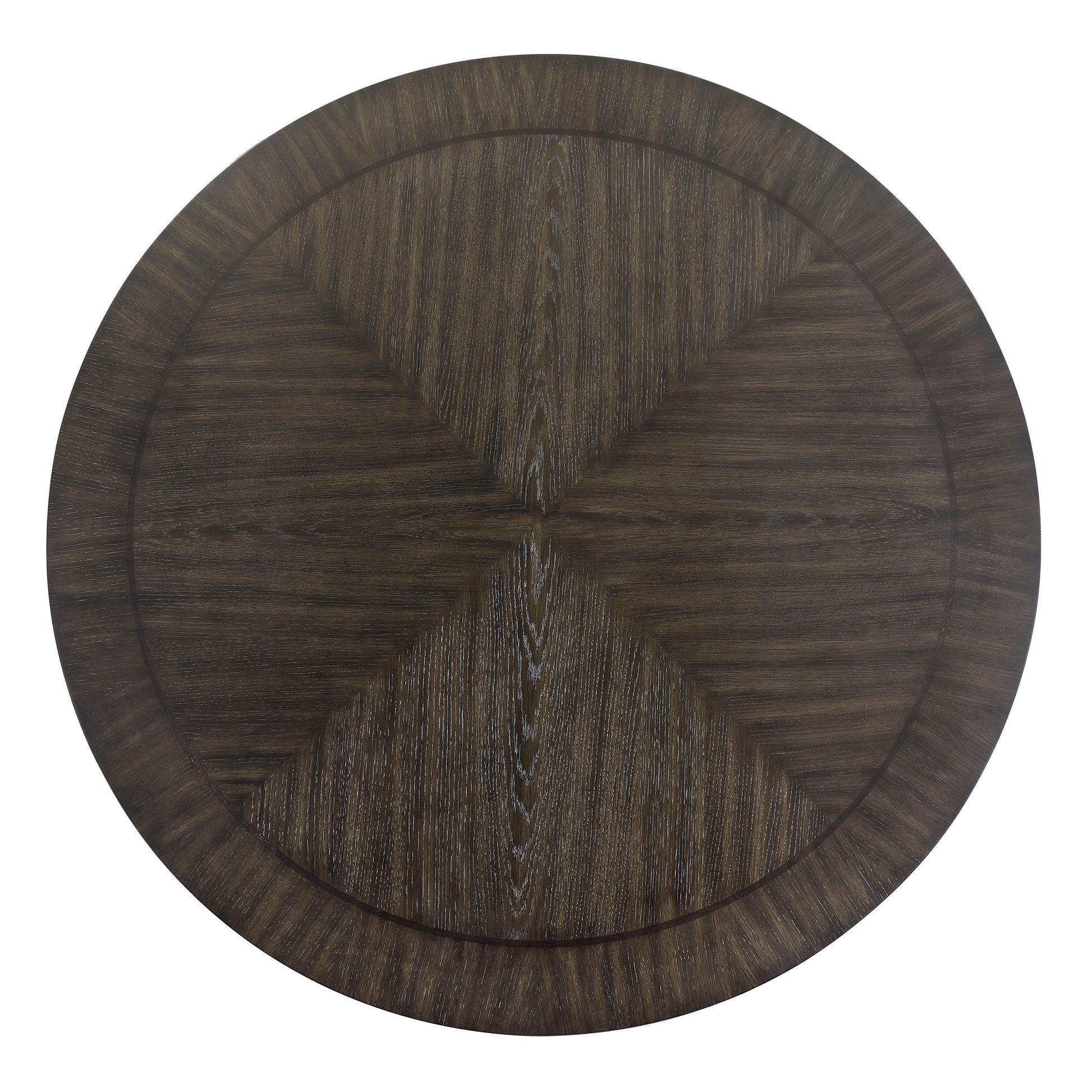 Round Wood Dining Table with Lazy Susan for Transitional Dining Room