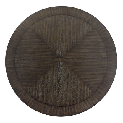 Round Wood Dining Table with Lazy Susan for Transitional Dining Room