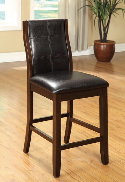 Transitional Dining Chairs Set of 2 - Brown Cherry Espresso Leatherette
