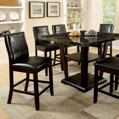 Transitional Dining Chairs Set of 2 - Brown Cherry Espresso Leatherette