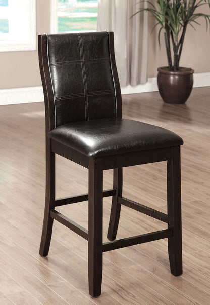 Transitional Dining Chairs Set of 2 - Brown Cherry Espresso Leatherette