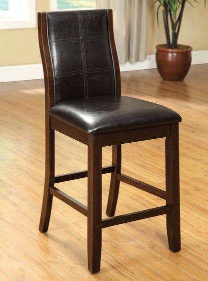 Transitional Dining Chairs Set of 2 - Brown Cherry Espresso Leatherette