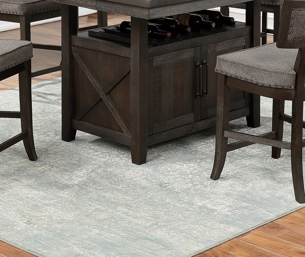Espresso Dining Table - Counter Height with Storage Base