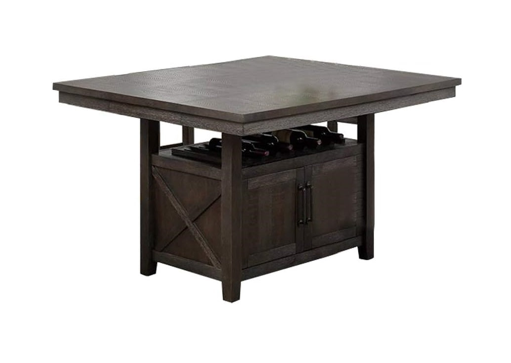 Espresso Dining Table - Counter Height with Storage Base
