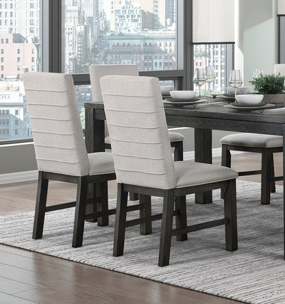 Gray Upholstered Side Chairs - Dining Room Set of 2