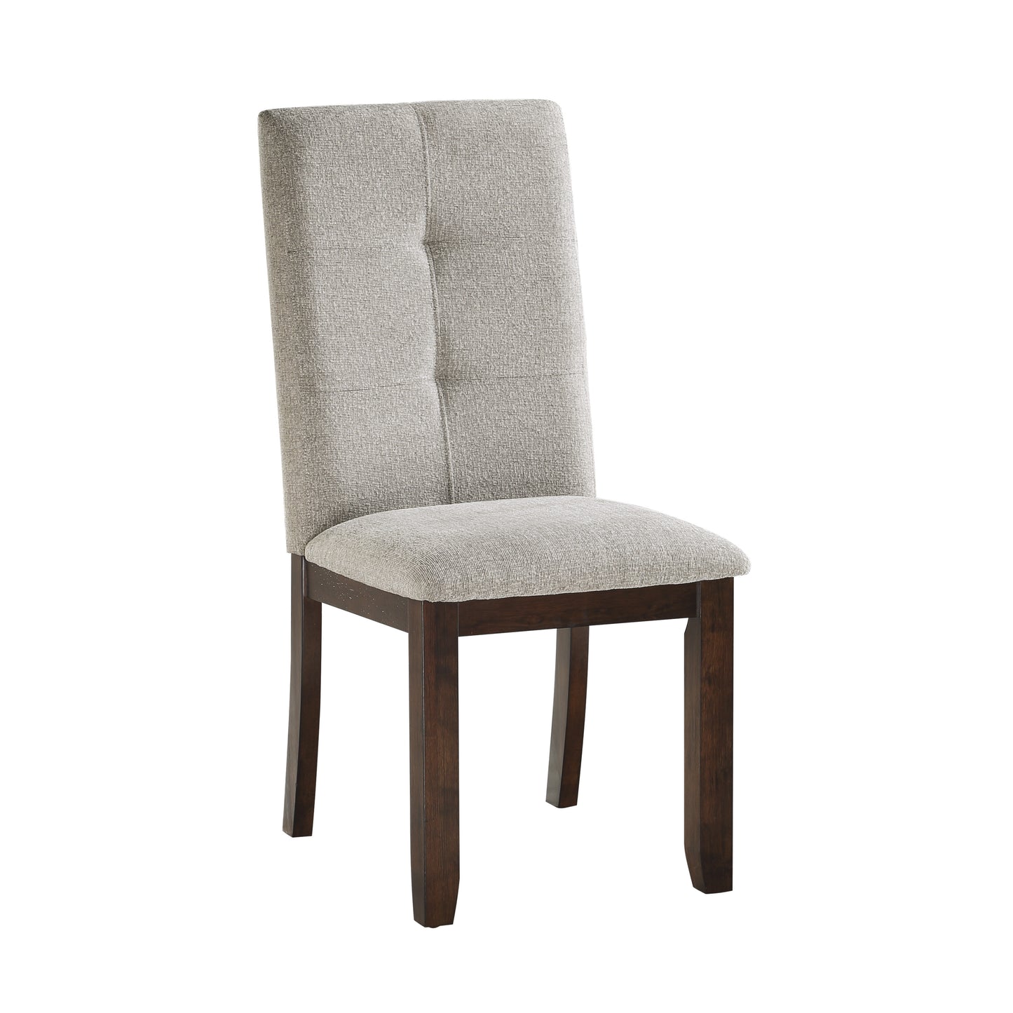 Dark Cherry Chenille Dining Chairs Set of 2 - Wood Frame