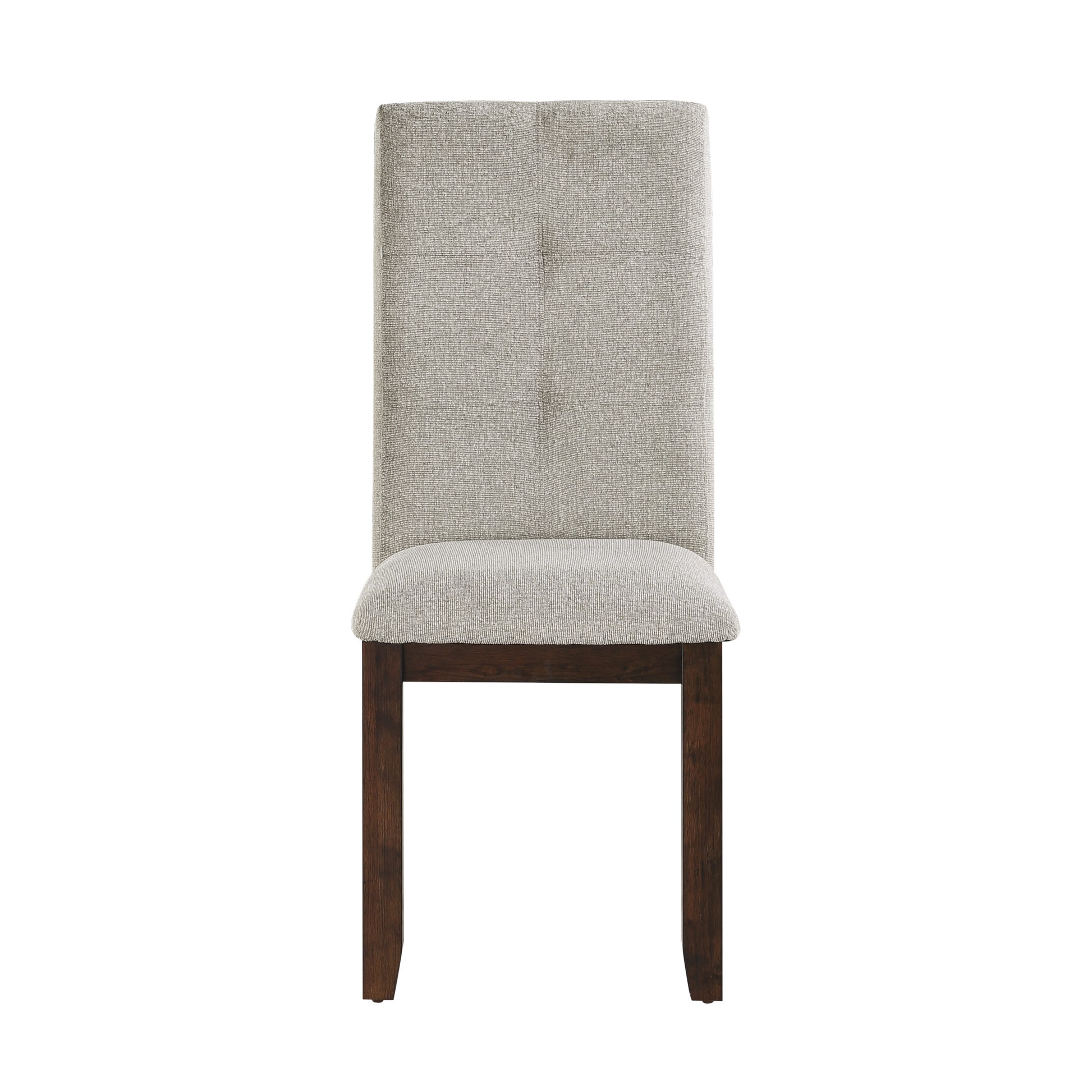 Dark Cherry Chenille Dining Chairs Set of 2 - Wood Frame