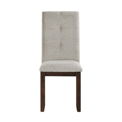 Dark Cherry Chenille Dining Chairs Set of 2 - Wood Frame