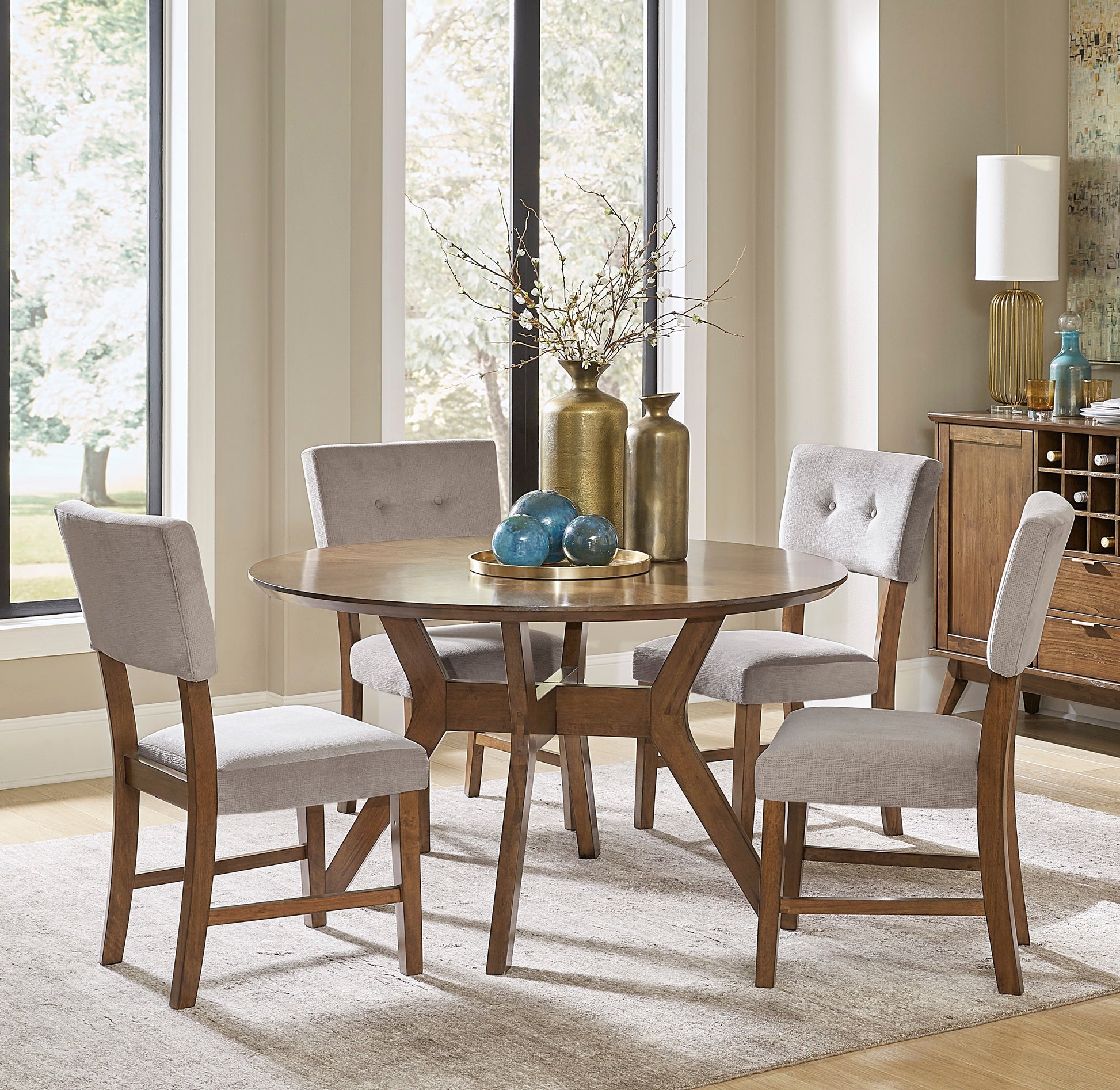 Light Oak Side Chairs Set of 2 - Mid-Century Modern Dining Room