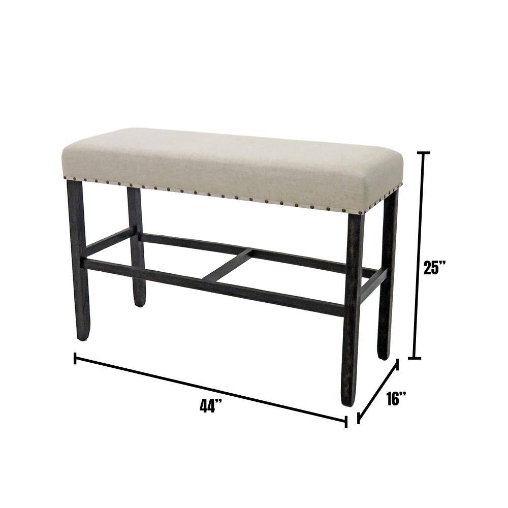 Solid Wood Dining Bench with Black Accents for Rustic Industrial Style