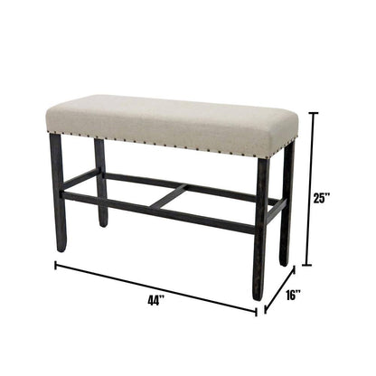 Solid Wood Dining Bench with Black Accents for Rustic Industrial Style