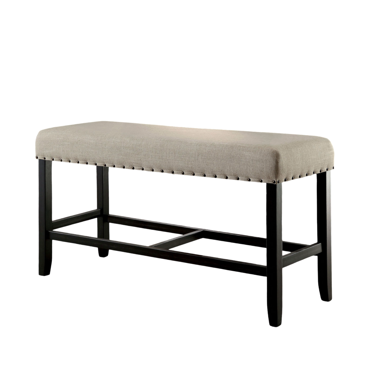 Solid Wood Dining Bench with Black Accents for Rustic Industrial Style