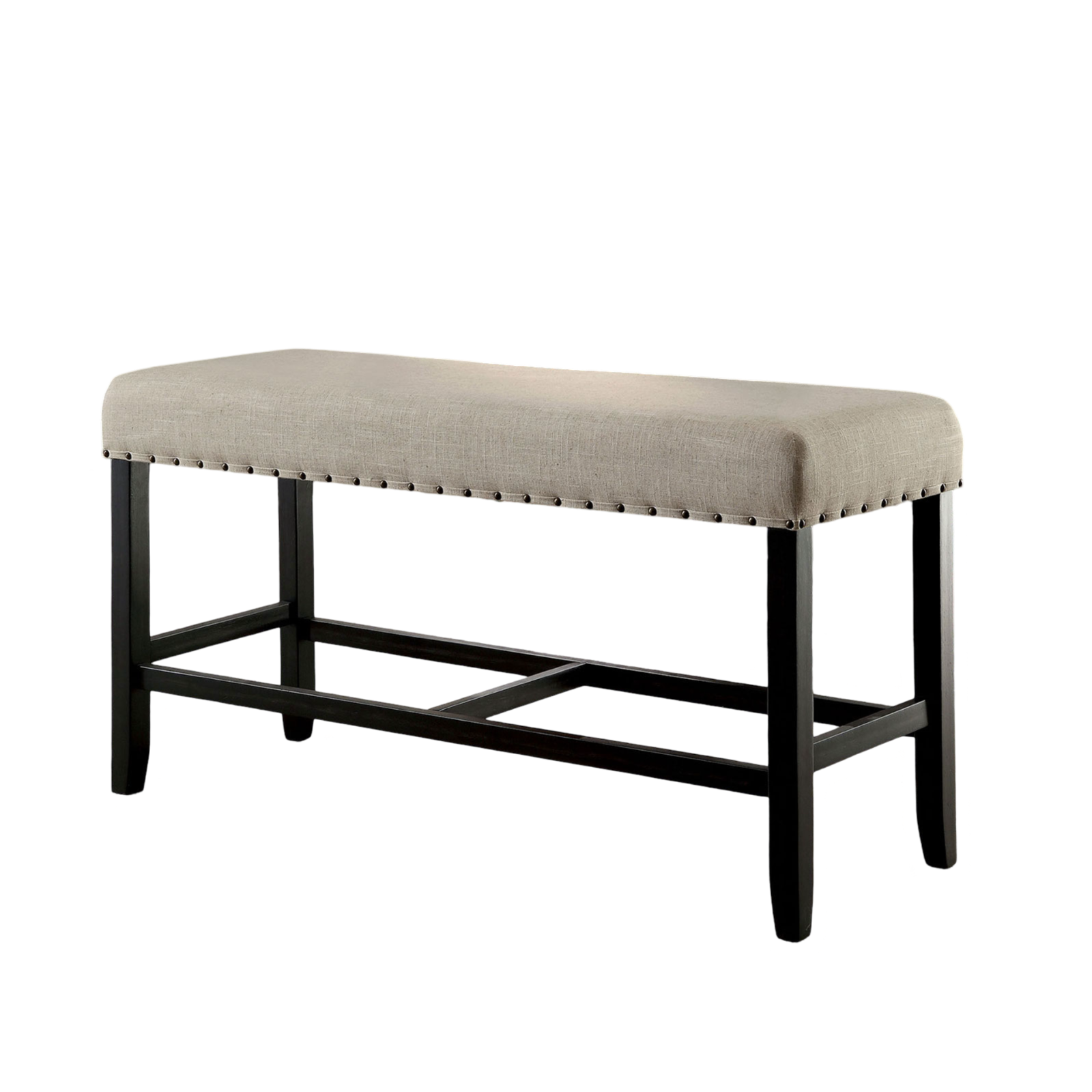 Solid Wood Dining Bench with Black Accents for Rustic Industrial Style