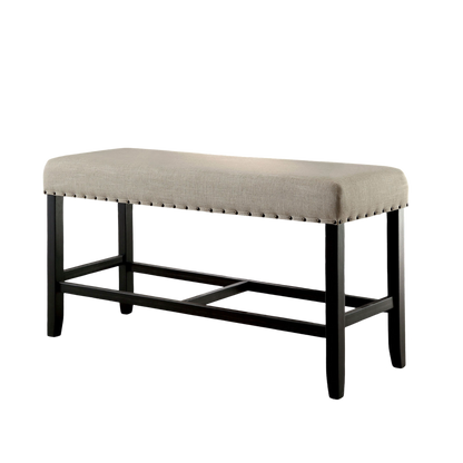 Solid Wood Dining Bench with Black Accents for Rustic Industrial Style