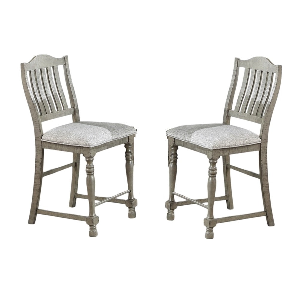 Light Grey Plush Dining Chairs Set of 2 - Classic Modern Design