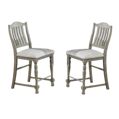 Light Grey Plush Dining Chairs Set of 2 - Classic Modern Design