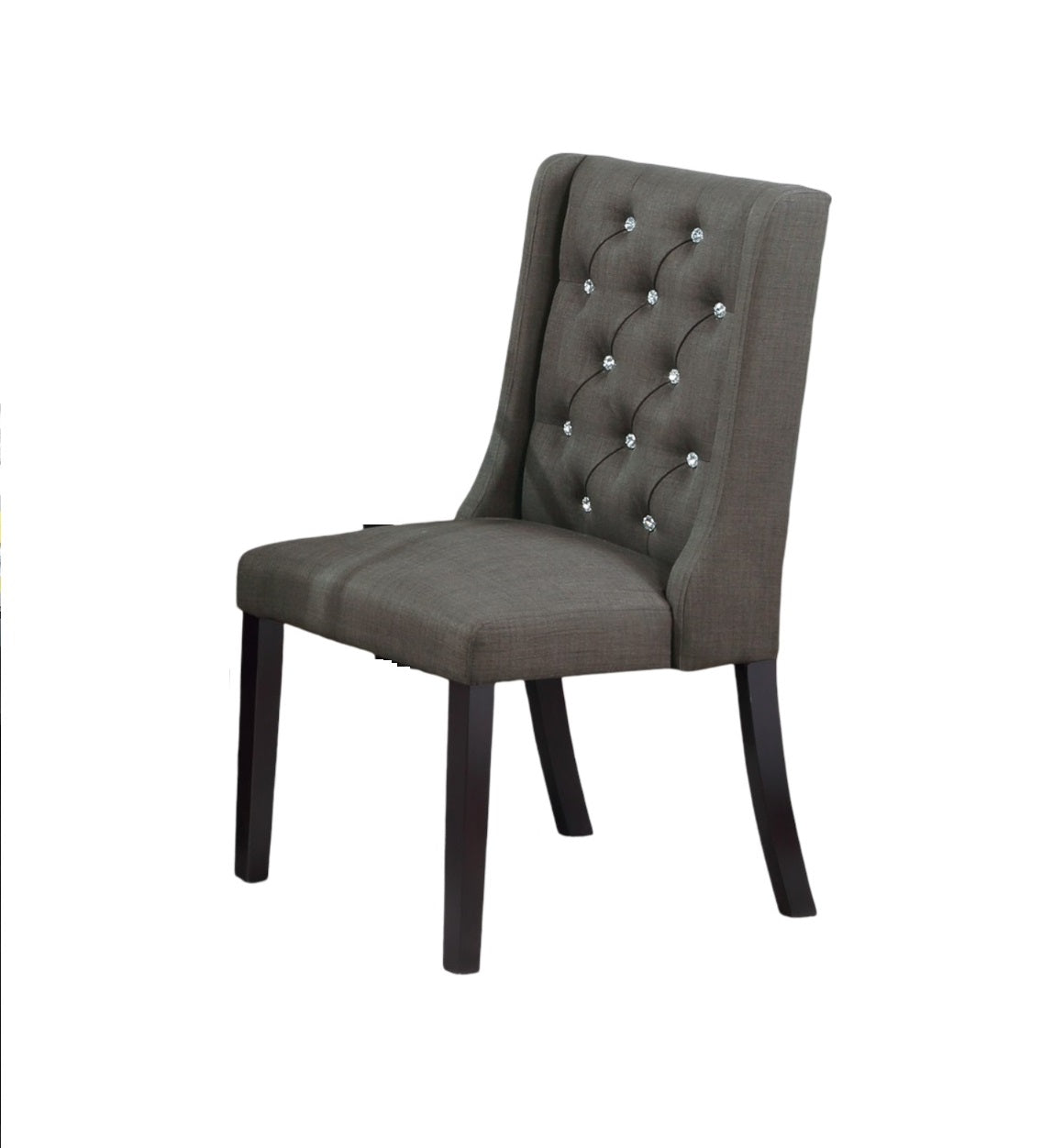 Modern Black Dining Chairs - Set of 2, Rubber Wood Frame