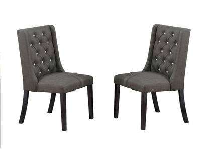 Modern Black Dining Chairs - Set of 2, Rubber Wood Frame
