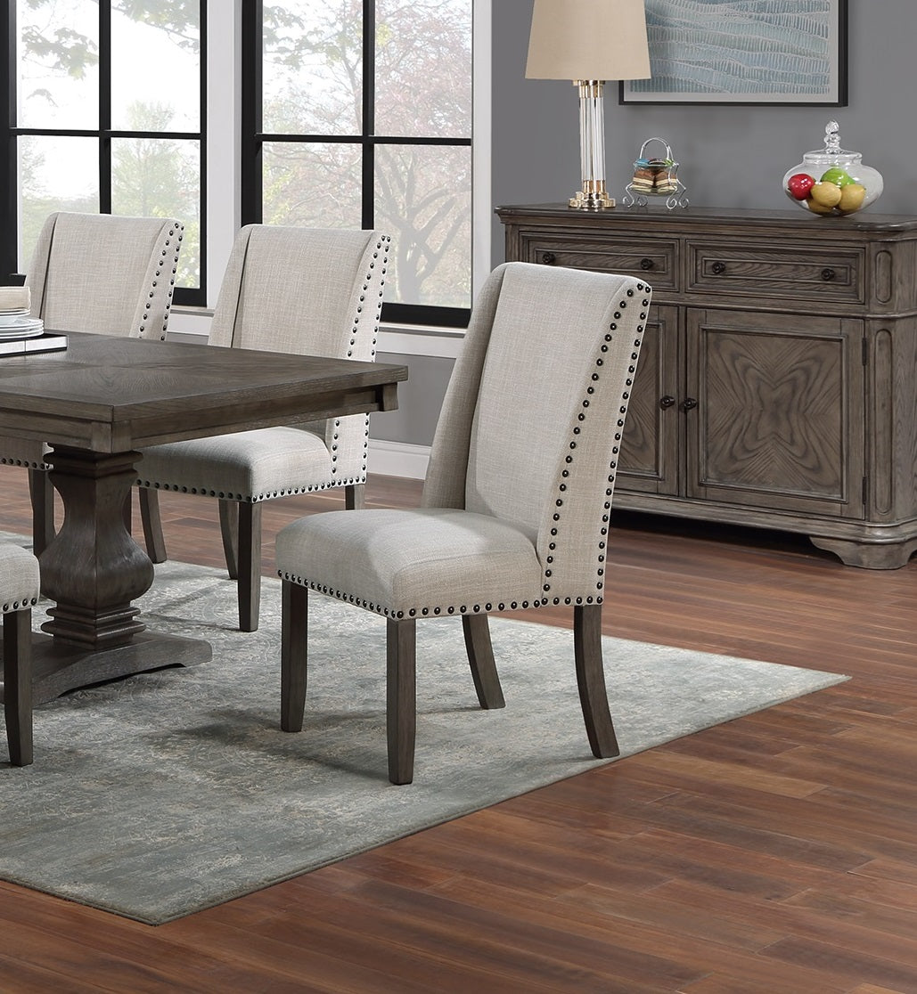 Oak Wingback Dining Chairs - Set of 2