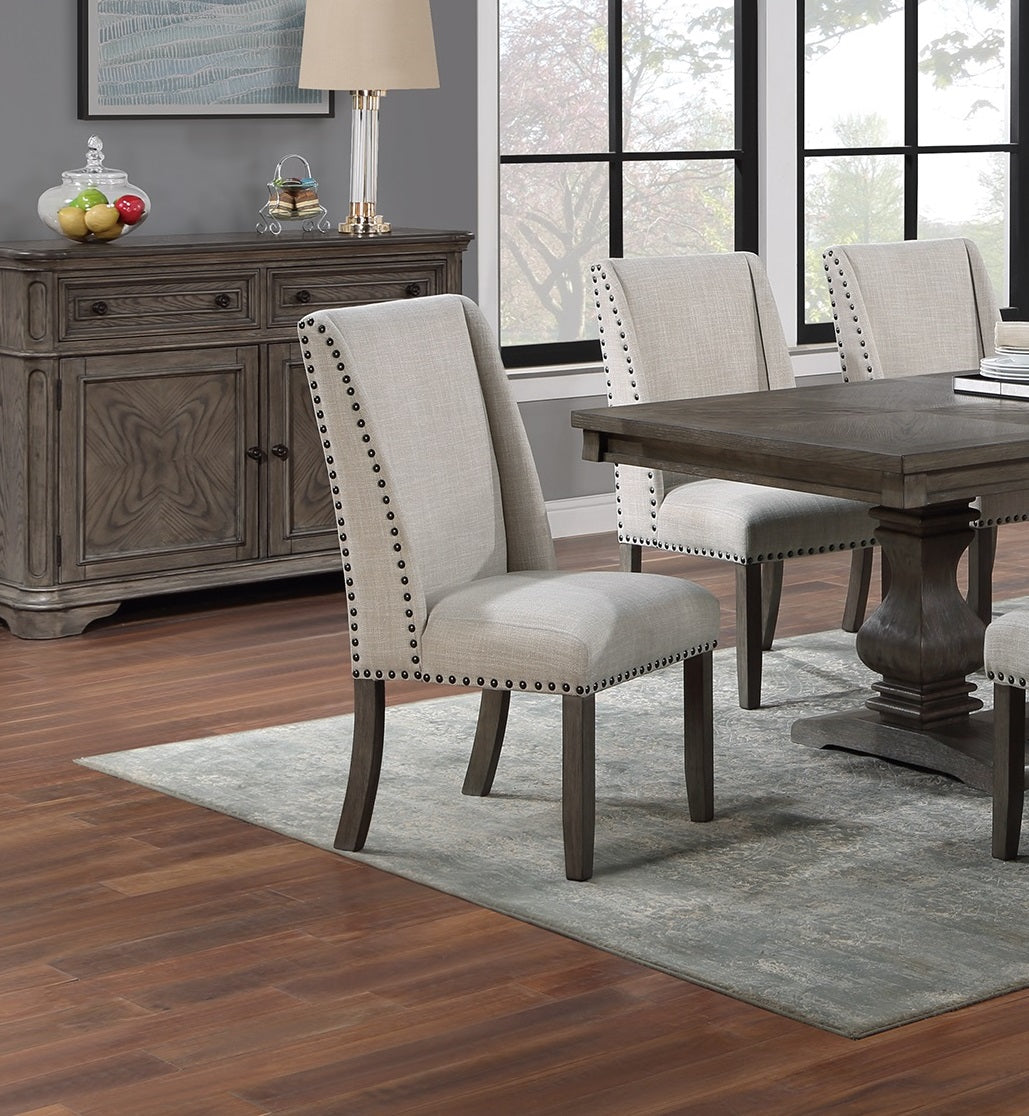 Oak Wingback Dining Chairs - Set of 2