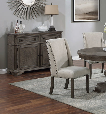 Oak Wingback Dining Chairs - Set of 2