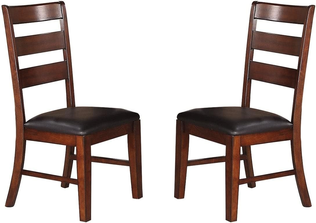 Walnut Solid Wood Dining Chairs with Ladder Back for Modern Dining Room
