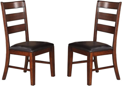 Walnut Solid Wood Dining Chairs with Ladder Back for Modern Dining Room