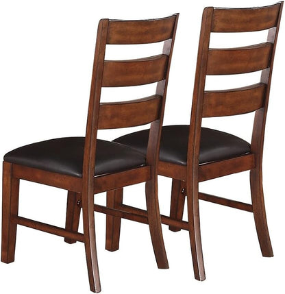 Walnut Solid Wood Dining Chairs with Ladder Back for Modern Dining Room