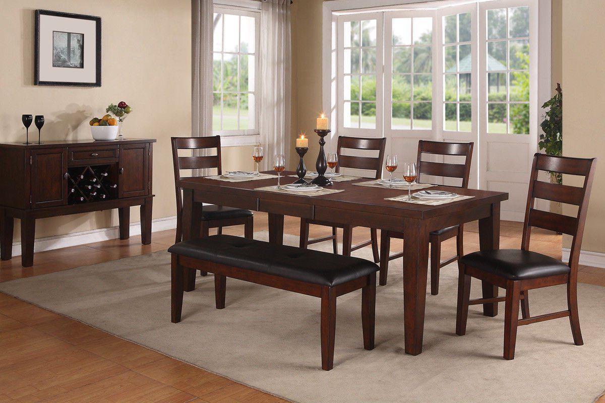 Walnut Solid Wood Dining Chairs with Ladder Back for Modern Dining Room