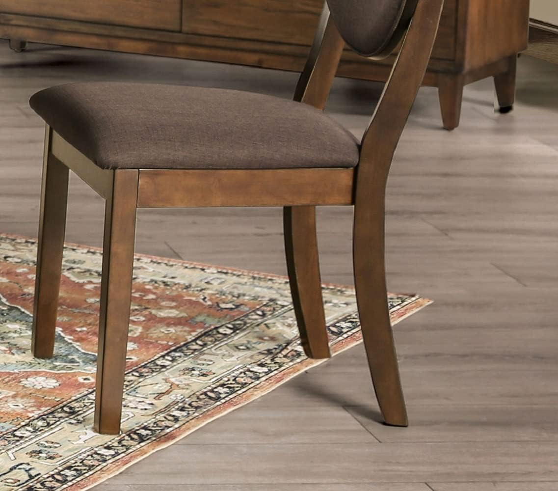 Walnut Fabric Side Chairs for Modern Dining Room Seating