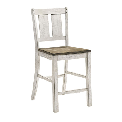 Antique White Solid Wood Dining Chairs - Set of 2