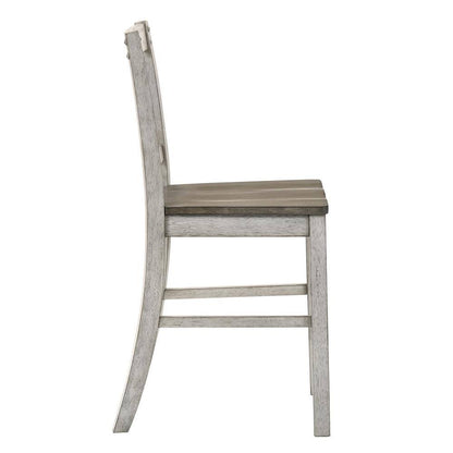 Antique White Solid Wood Dining Chairs - Set of 2