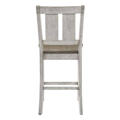 Antique White Solid Wood Dining Chairs - Set of 2