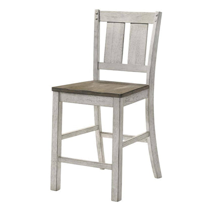 Antique White Solid Wood Dining Chairs - Set of 2
