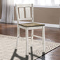 Antique White Finish Solid wood Farmhouse Design Kitchen Set of 2pc Counter Height Dining Chairs Slat Back Chairs Dining Room
