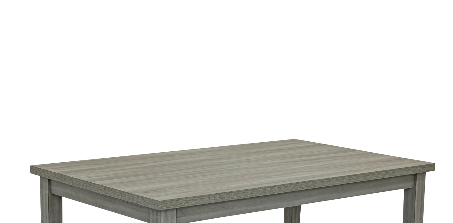 Gray Wood Rectangular Dining Table for Kitchen and Dining Room Storage