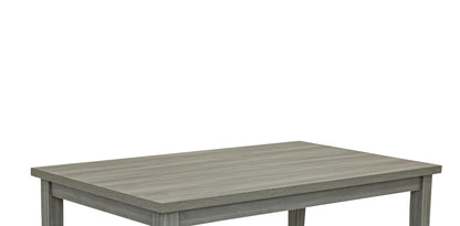 Gray Wood Rectangular Dining Table for Kitchen and Dining Room Storage