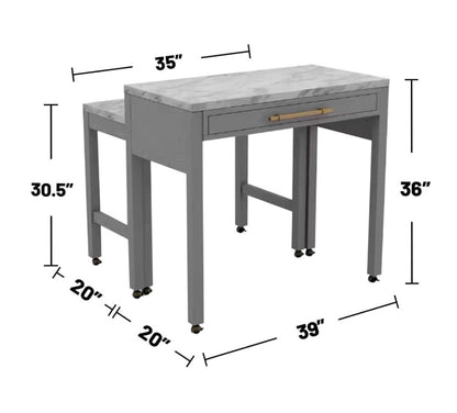 Light Gray 39" Counter Height Dining Table - Seats 4