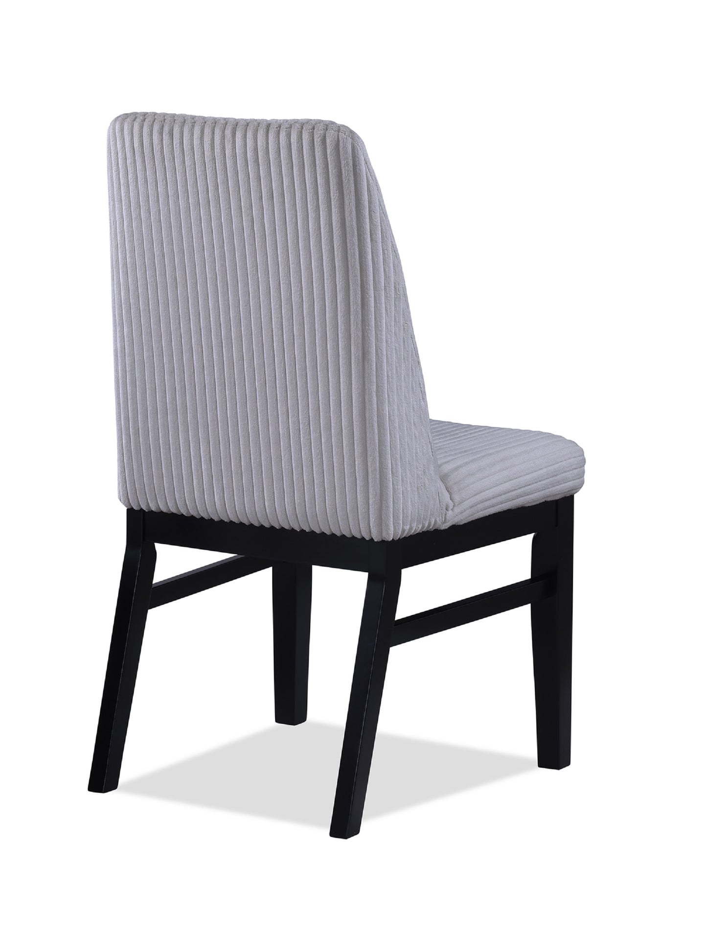 Modern Upholstered Dining Chairs Set Light Gray Fabric Wood Finish