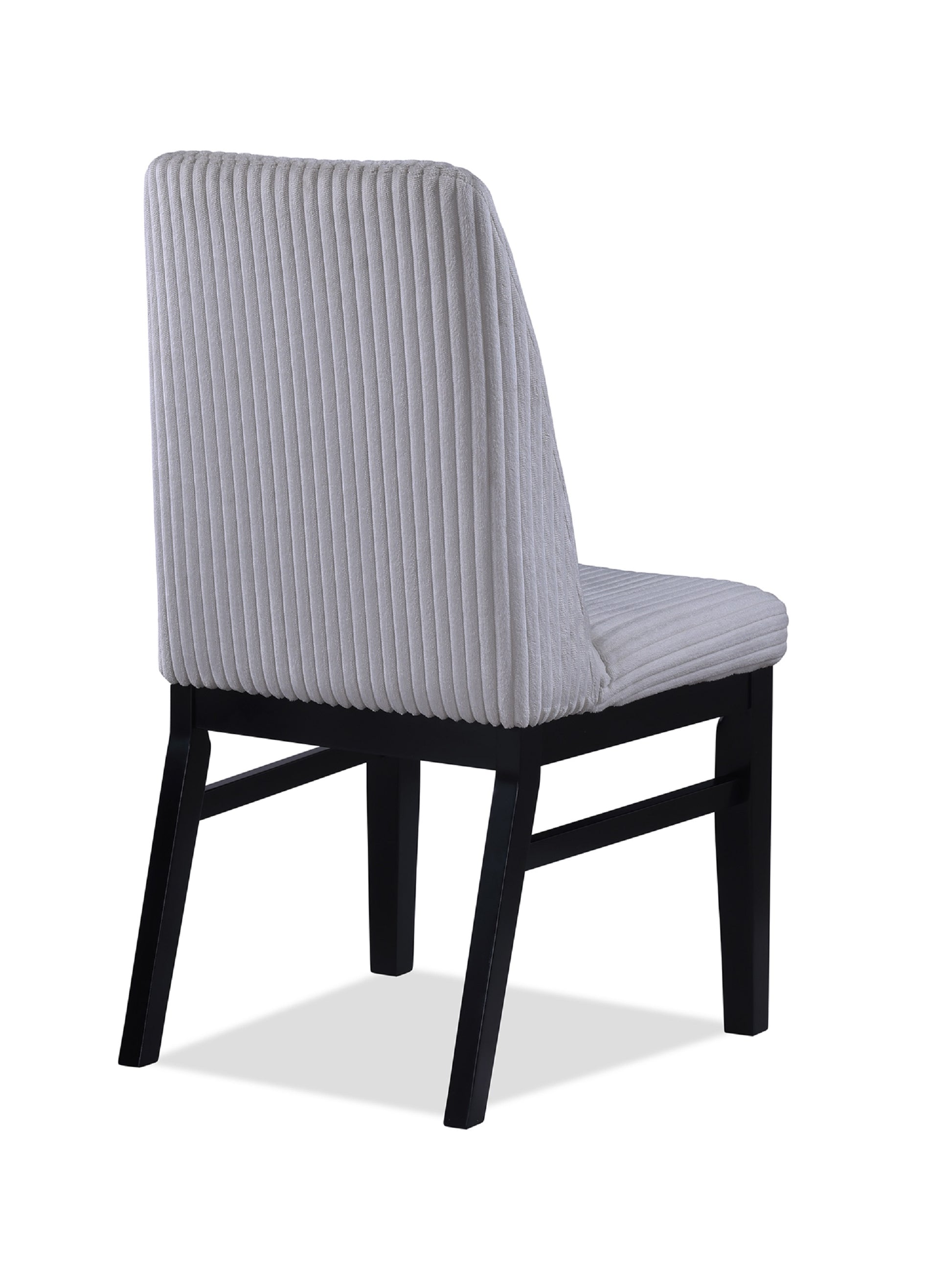 Modern Upholstered Dining Chairs Set Light Gray Fabric Wood Finish