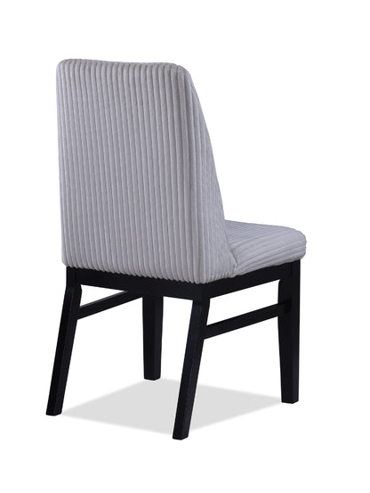 Modern Upholstered Dining Chairs Set Light Gray Fabric Wood Finish