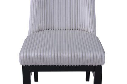 Modern Upholstered Dining Chairs Set Light Gray Fabric Wood Finish