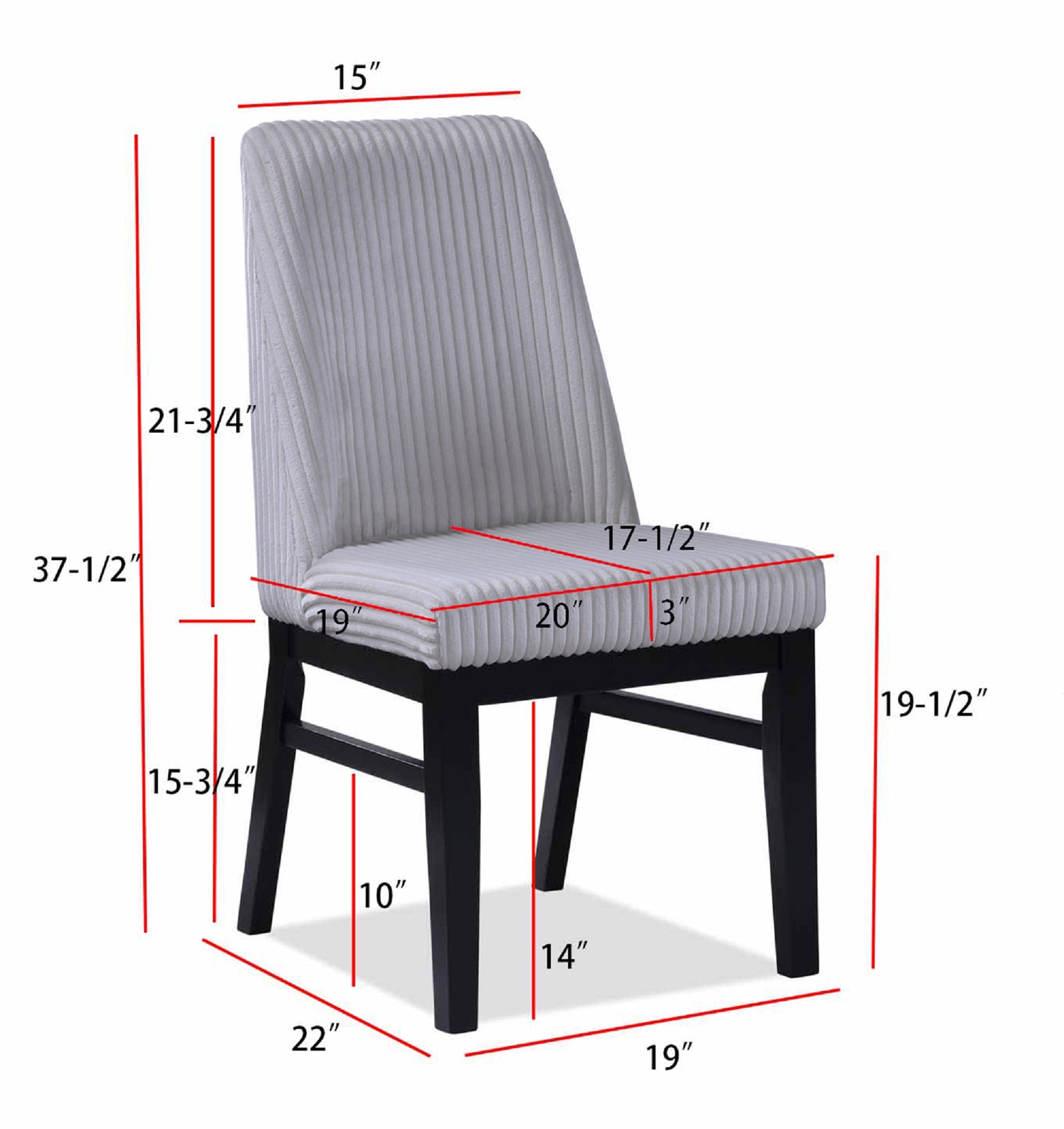 Modern Upholstered Dining Chairs Set Light Gray Fabric Wood Finish