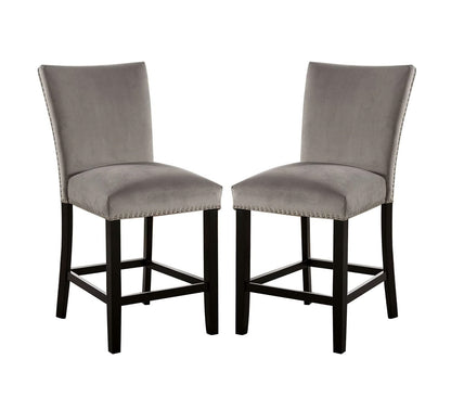 Light Gray Dining Chairs Set of 2, Modern Transitional Wood Finish