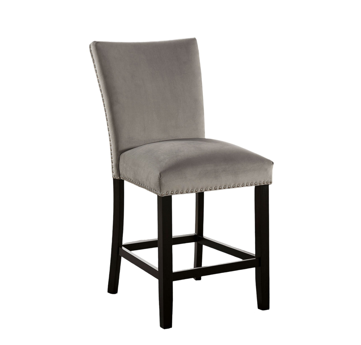 Light Gray Dining Chairs Set of 2, Modern Transitional Wood Finish