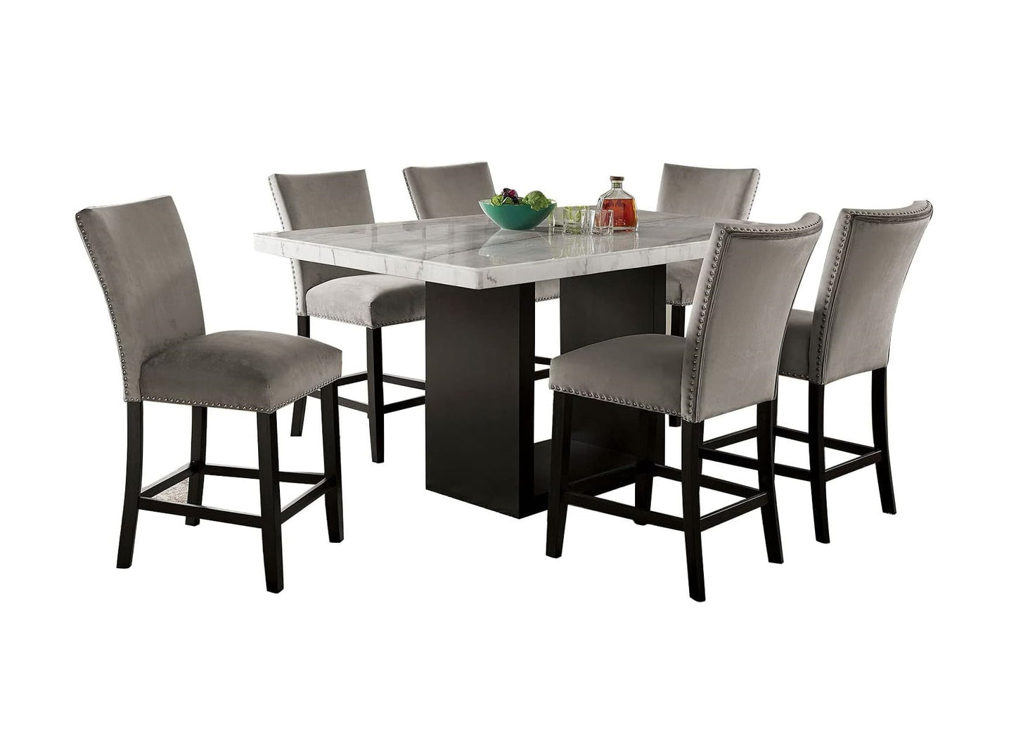 Light Gray Dining Chairs Set of 2, Modern Transitional Wood Finish